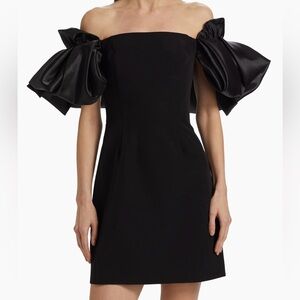 As It May NWT Sabine Satin Crepe Off-the-Shoulder Flare-Sleeve Mini Dress size 4